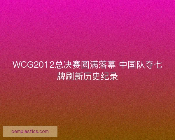 WCG2012总决赛圆满落幕 中国队夺七牌刷新历史纪录