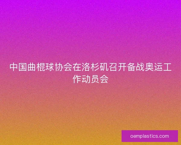 中国曲棍球协会在洛杉矶召开备战奥运工作动员会