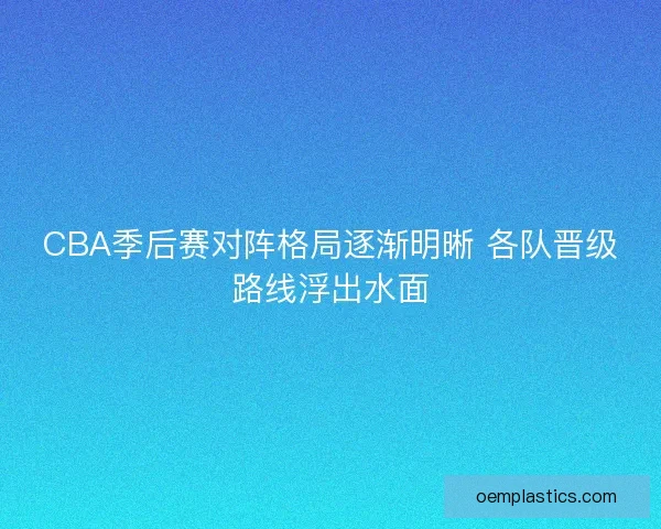 CBA季后赛对阵格局逐渐明晰 各队晋级路线浮出水面
